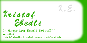kristof ebedli business card